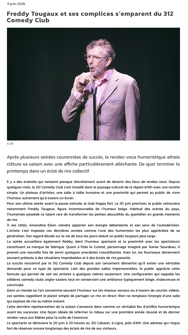 Freddy Tougaux et ses complices s’emparent du 312 Comedy Club